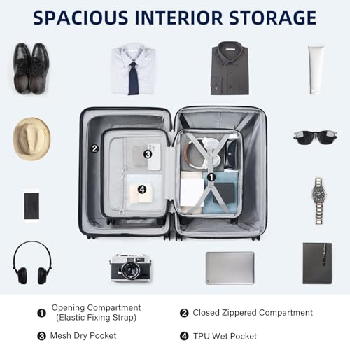 20" 28" Expandable Luggage Sets 2 Piece Hard Shell Suitcase (Arctic Silver / Expandable 2-Piece Set(20/28))