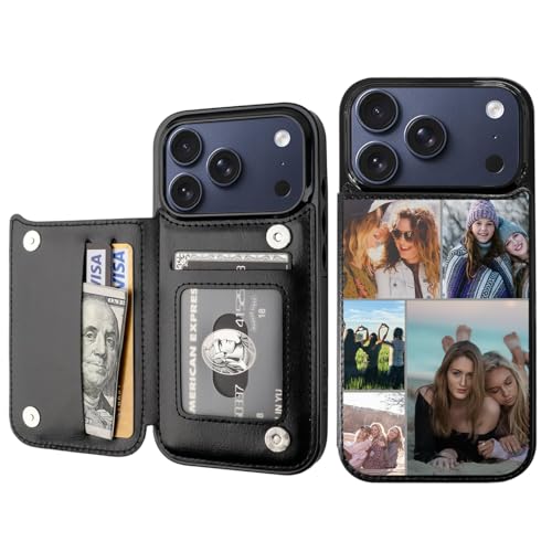 Custom Wallet Phone Case for iPhone 17 Pro (Black-C / iPhone 17 Pro)