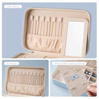 Travel Jewelry Case for Women Girls (Blue / Medium (8.46"W*5.71"D*2.17"H))