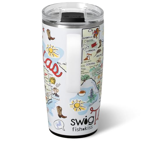 22oz Insulated Travel Mug with Handle & Lid (Texas / 22 Ounces)