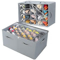 Shoe Organizer for Closet 2 Pack (Gray-2Pack / Extra Large(26.5''L x 16.54''W x 13.5''H))