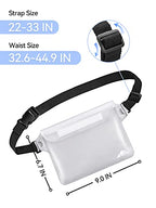 2 Pack Waterproof Fanny Pack Pouch Dry Bag for Phone Passport Purse (Black & White)