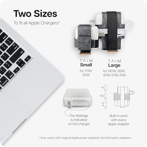 TAIM Premium Charging Cable Organizer Case (Small: Fits 70 & 30w Adapters)