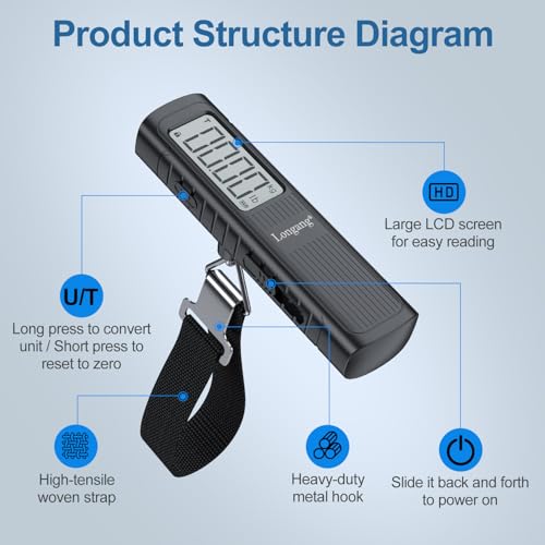 Battery Free Digital Luggage Scale (Black)