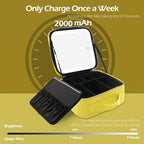 Travel Makeup Bag Cosmetic Bag Makeup Organizer Bag with Lighted Mirror (Yellow / Small)