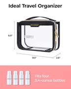 Clear Toiletry Bag for Travel (Clear Grey / Pack of 2)