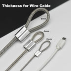 10 Pcs 2mm Wire 12 inch Vinyl Coated Stainless Steel Cable with Loops Short Wire Rope Lanyard Lock Security Chain Link for Outdoor Gates (2mm(T) X 12 in(L) 10PCS / Clear)