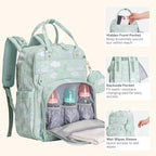 Diaper Bag Backpack (Green Birdy)