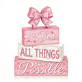 Tiered Tray Decor Set (Pink Bow)