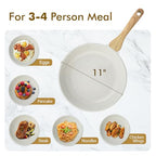 Nonstick Ceramic Frying Pan Skillet (11 Inch / White)