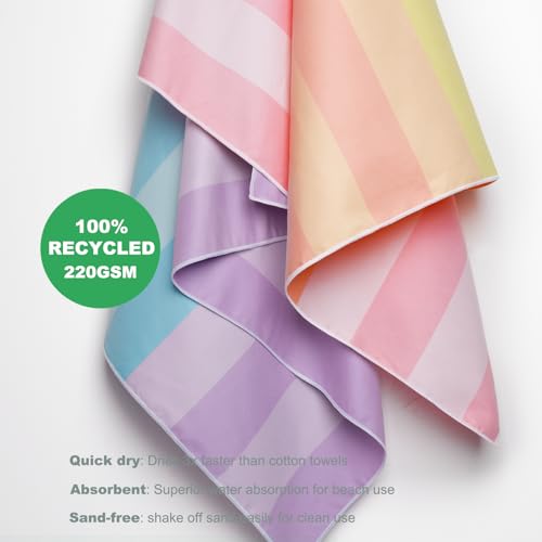 Microfiber Beach Towel Sand (S-pastel Coast / Extra Large(67x35"))