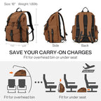 Travel Backpack for Women Men (Brown / 18 Inch)