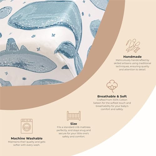 Ocean Crib Sheet (Ocean Whale)