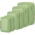 4 Set/6 Set/8 Set Compression Packing Cubes Travel Accessories Expandable Packing Organizers (Square Mesh, 06-Matcha Green) (06-Matcha Green / Square Mesh)