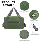 15 Inch Small Carry On Bags for Airplanes Spirit Airlines Personal Item Bag Underseat Foldable Travel Duffle Gym Bags for Women Men (ArmyGreen / 20L)