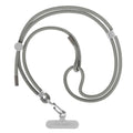 6mm Rope Cross Body Strap with Card (6mm / Flecked Slate Grey With Silver Clasp)