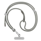 6mm Rope Cross Body Strap with Card (6mm / Flecked Slate Grey With Silver Clasp)