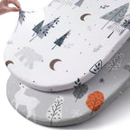 Stretch Fitted Bassinet Sheet Set BROLEX 2 Pack Cradle Sheets for Bassinet Pad (Snowy Forest / 32x16 Inch)