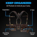 Drywall Tool Belt + Suspenders (Drywall Belt + Suspenders / Small)