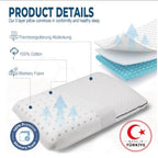 Memory Foam Pillow 27.5X 18 in” (27.5 x 4.5 x 4.7 In - White)