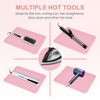 Oversize Silicone Heat Resistant Mat for Hair Tools (Pink)