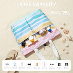 Beach Bags for Women (Rainbow Ripple / 28L)