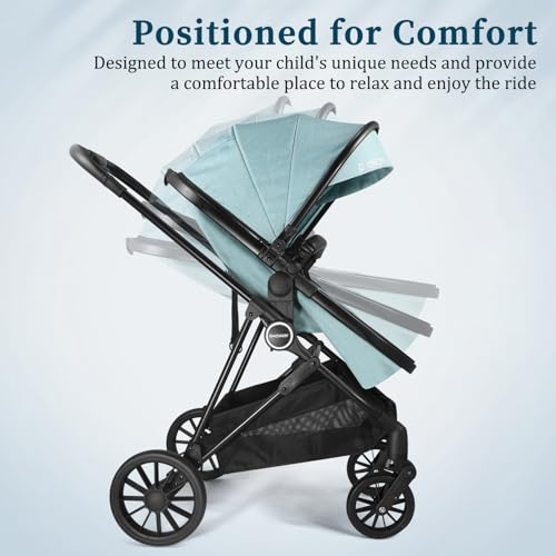 Lite 2.0 Baby Stroller with Newborn to Tollder Mode (Blue)