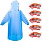 6 & 20 & 50 Pack Disposable Rain Ponchos for Adults (Blue / 20 Pack)
