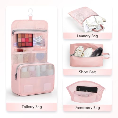 10 Pack Compression Packing Cubes for Travel Essentials (Pink)