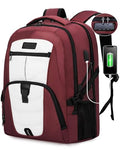 Large Laptop Backpack for Men (Red&white / 15.6 inch)