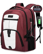 Large Laptop Backpack for Men (Red&white / 15.6 inch)