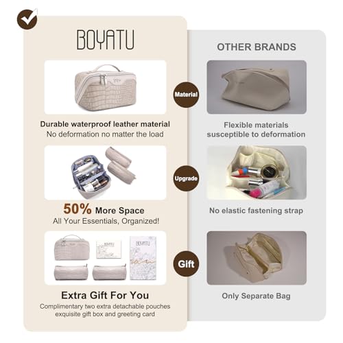 Travel Makeup Bag Cosmetic Bags for Women (E-5-Apricot)