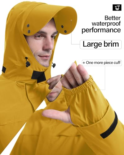 Rain Suit Waterproof Breathable Lightweight 2 (Small / Yellow)
