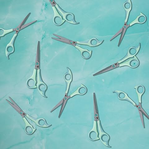 Cricket Style Xpress Zen Again Hair Cutting Scissors - Sharp Micro-Serrated Beveled Blades, Stainless Steel Shears Hair Scissors - Wet & Dry Use, Barber Accessories - 5.75", Sea Foam Green & Soft Blue