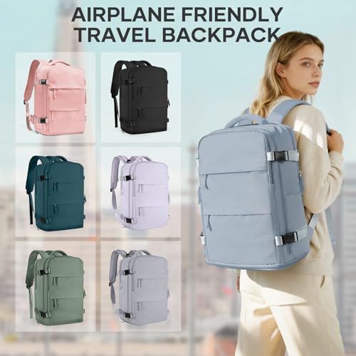 Travel Backpack For Women Men (25l / Gray Blue)