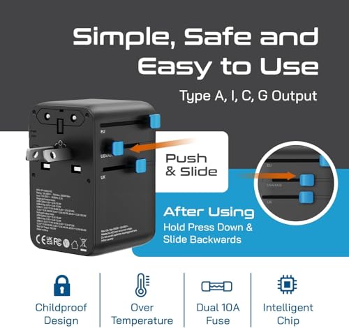Universal Travel Adapter (Black/Blue)