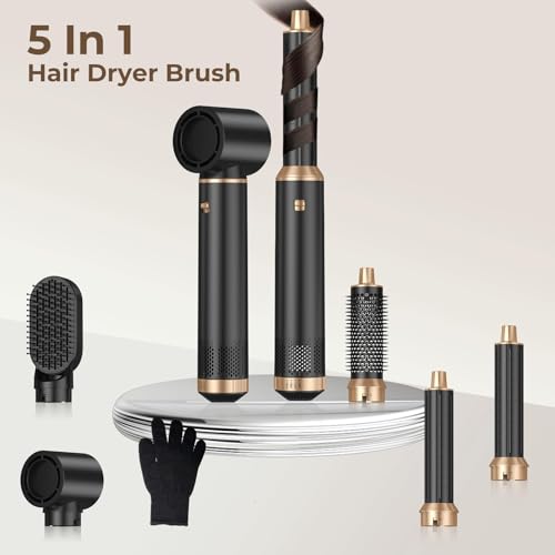 Blow Dryer Brush 5 in 1 (Dark Black)