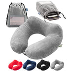 Inflatable Travel Neck Pillow (Grey)