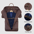 Garment Bag for Travel Large Carry on Garment Bags Men Women (Coffee)