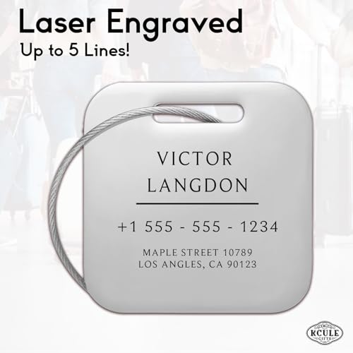 Stainless Luggage Tags for Suitcases (Classic Square-silver)