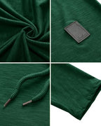 Mens Fashion Athletic Hoodies Sport Sweatshirt Solid Color Fleece Pullover Dark Green (Medium / Dark Green)