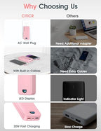Portable Charger 20000mAh PD20W w (Magenta)