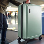 28 Inch Luggage with Spinner Wheels (Large 28-Inch Checked / Sage Green)