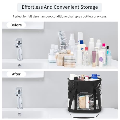 Large Clear Toiletry Bag (Large / Black-L)