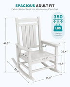 Outdoor Rocking Chair Set of 4 (White / 4 Packs)