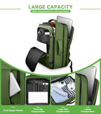 Large Travel Laptop Backpack for Men (Green / 17.3 Inch (20''x13''x10''))