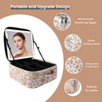 Makeup Bag with Led Mirror (Orange-1 / with LED mirror)