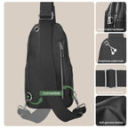Black Genuine Leather Small Crossbody Bags for Women Anti (Black)