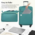 4 Piece Expandable Luggage Set (Softside Luggage(22/26/30) / Blue Green+18IN)