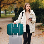 Carry on luaggage 22x14x9 Airlines Approved Foldable Carry on Bag Travel Duffel Packable Duffle Overnight for Women and Men 40L (Teal / 40L)